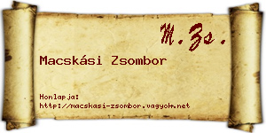 Macskási Zsombor névjegykártya